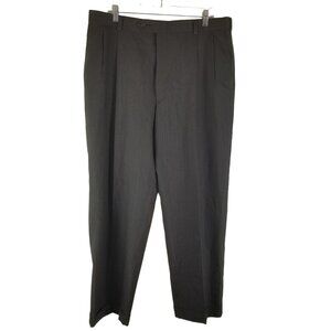 Vintage Burberrys Pants Mens 36x29 Pleated Stripes Cuffs Suspender buttons Gray‎